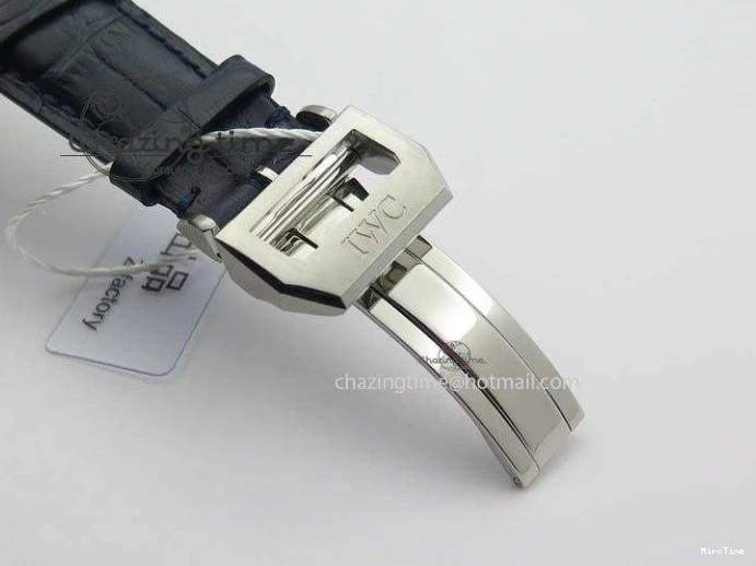 MIROTIME 0715 UrbanStyle Portuguese IW371446 ZF 1:1 Best Edition SS White Dial Blue Markers On Blue Leather Strap  A79350 V 7270
